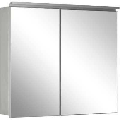 Зеркальный шкаф в ванную De Aqua Алюминиум 100 261754 с подсветкой серебро