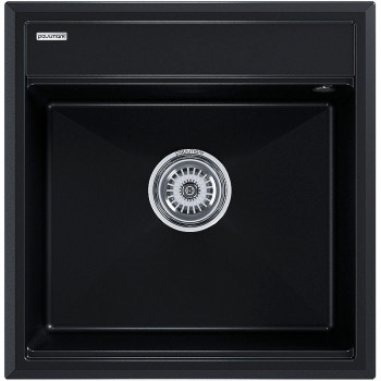 Кухонная мойка кварц Paulmark Stepia-500 PM115051-BLM черный прямоугольная 1 чаша без крыла