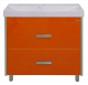 Тумба Misty Джулия Qvatro - 90 с 2-мя ящиками оранжевая (Л-Джк01090-13102Я) с раковиной  (СО000005044)