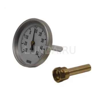 Термометр биметаллический, тип А50.10 (80 мм, алюминий), Wika 1/2 (36523028)