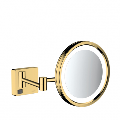Косметическое зеркало Hansgrohe AddStoris 41790990 с подсветкой Ø 217 мм (золото)