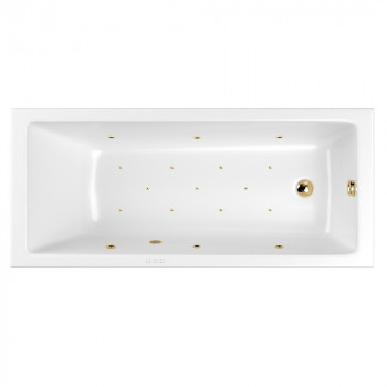 Ванна прямоугольная с гидромассажем WHITECROSS Wave Slim 180x80 "RELAX" золото (0111.180080.100.RELAX.GL)