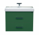 Тумба Misty Джулия Qvatro - 90 с 2-мя ящиками зеленая (Л-Джк01090-0810ПК2Я) с раковиной  (СО000004539)