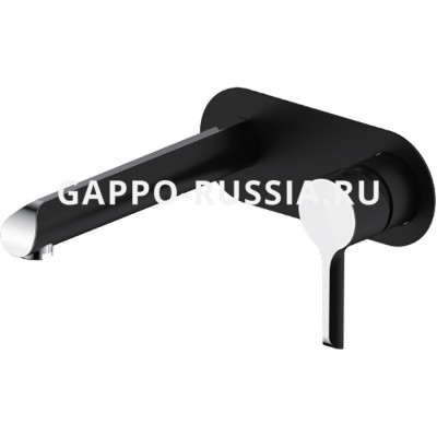 Настенный смеситель для раковины Gappo G03-6 однорычажный черный/хром (G1003-26)