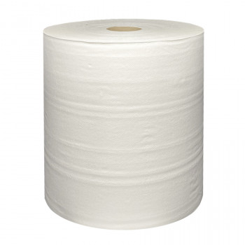 Бумажные полотенца в рулоне промышленные 2-слойные белые ТОП (2х400м) MERIDA BP5401