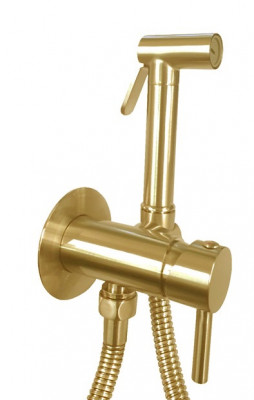 Гигиенический душ со смесителем Paffoni TWEET ROUND MIX золото ZDUP110HGSP