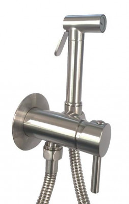 Гигиенический душ со смесителем Paffoni TWEET ROUND MIX steel looking ZDUP110ST