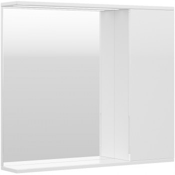 Зеркало со шкафчиком Volna Lake 80 R zsLAKE80.R-01 с подсветкой белое прямоугольное