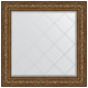 Зеркало настенное Evoform ExclusiveG 90х90 BY 4341 с гравировкой в багетной раме Виньетка состаренная бронза 109 мм  (BY 4341)