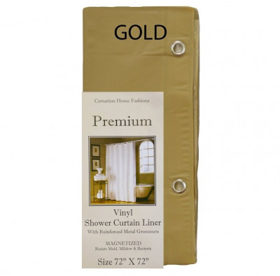 CARNATION HOME FASHIONS Premium 4 Gauge Gold USC-4/02 защитная шторка душевая золотая