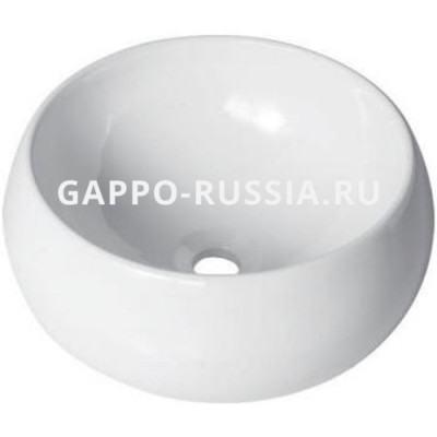 Раковина керамическая Gappo накладная круглая белая (GT103) 40x40x15,5 см