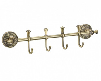 Планка с крючками для ванной (4 крючка) S-005874C Savol латунь бронза