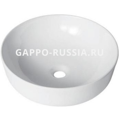 Раковина керамическая Gappo накладная круглая белая (GT105) 41,5x41,5x13,5 см
