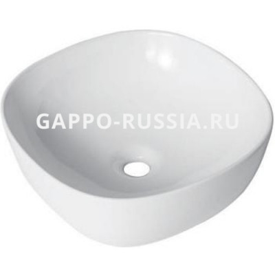 Раковина керамическая Gappo накладная прямоугольная белая (GT203) 41x41x14,5 см