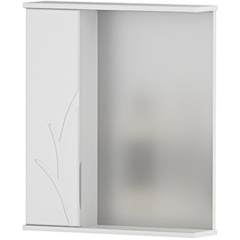 Зеркало со шкафом в ванную Volna Adel 60 L zsADEL60.L-01 с подсветкой белое прямоугольное