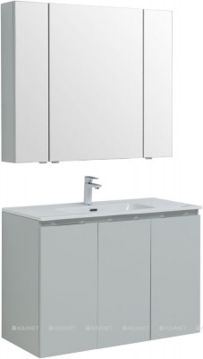 Комплект мебели для ванной Aquanet Алвита New 100 3 дверцы, серый (00274198)