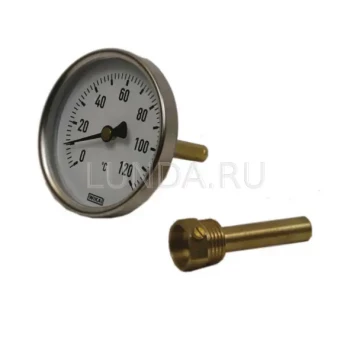 Термометр биметаллический, тип А50.20 (80 мм, сталь оцинкованная), Wika 1/2 (36777888)