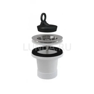 Донный клапан сифона для мойки удлиненный 6/4" с нержавеющей peшeткой DN70, ALCA (A34)