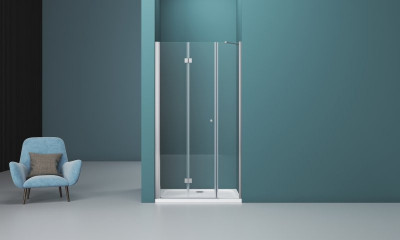 Душевая дверь складная Belbagno albano-bs-13-90+100-c-cr, стекло прозрачное