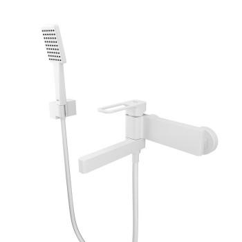 Смеситель для ванны белый матовый IDDIS Slide (SLIWT00i02), дизайн современный