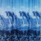 GFmark шторка для ванной с рисунком МОРЕ без колец, 180 см x180 см, полиэстэр ДЕЛЬФИНЫ (01-04)