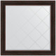 Зеркало настенное Evoform ExclusiveG 109х109 BY 4463 с гравировкой в багетной раме Темный прованс 99 мм  (BY 4463)