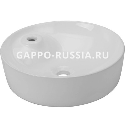 Раковина керамическая Gappo накладная круглая белая (GT104) 43x43x13 см