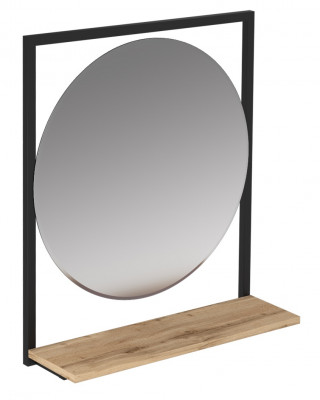Зеркало подвесное для ванной 1Marka GRUNGE LOFT круглое 60П дуб вотан (Ц0000007991)