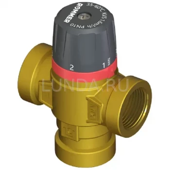 Термостатический смесительный клапан для систем отопления и ГВС RVM, ВР, боковое смешивание, Rommer 3/4 (RVM-0112-166020)