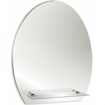 Зеркало в ванную Silver Mirrors Уют 50 00000067 с полкой округлое