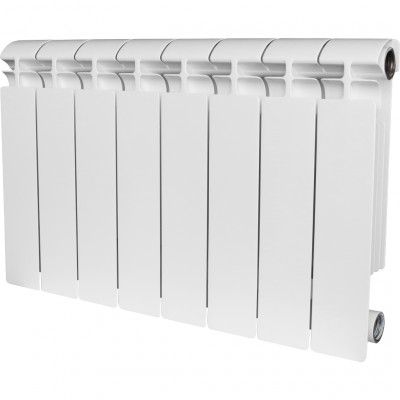 Радиатор алюминиевый боковое подключение (белый RAL 9016) STOUT ALPHA 350 8 секций (SRA-2310-035008)