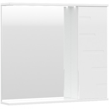 Зеркало со шкафчиком Volna Joli 80 R zsJOLI80.R-01 с подсветкой белое прямоугольное