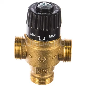 Термостатический смесительный клапан для систем отопления и ГВС, НР, тип SVM-0125, Stout 1 (SVM-0125-236525)