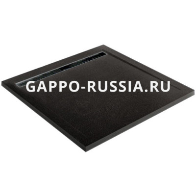 Душевой поддон Gappo прямоугольный универсальный чёрный (G592.3.8080) литьевой мрамор 80x80x3