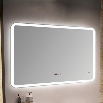 Зеркало в ванную с LED-подсветкой MELANA-12070 подогрев часы MLN-LED052 прямоугольное 1200х700