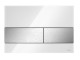 TECEsquare Стеклянная панель смыва унитаза для системы с двойным смывом, материал стекло, цвет панели белый, цвет клавиш нержавеющая сталь, сатин (9240801)  (9240801)