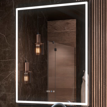 Зеркало в ванную Vigo Roberta Luxe 80 z.ROB.80.Luxe с подсветкой и подогревом с сенсорным выкл прямоугольное