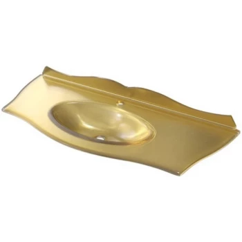 Раковина накладная 115х46,3 см Caprigo Bourget OW15-11016-G округлая золотой