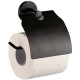 Настенный держатель туалетной бумаги D-Lin D240111 с крышкой черный матовый  (D240111)