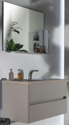 Armadi Art Moderno Toledo TLR86 комплект мебели для ванной с зеркалом с полкой, бархатистый кашемир, 85 см