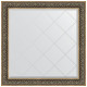 Зеркало настенное Evoform ExclusiveG 109х109 BY 4465 с гравировкой в багетной раме Вензель серебряный 101 мм  (BY 4465)