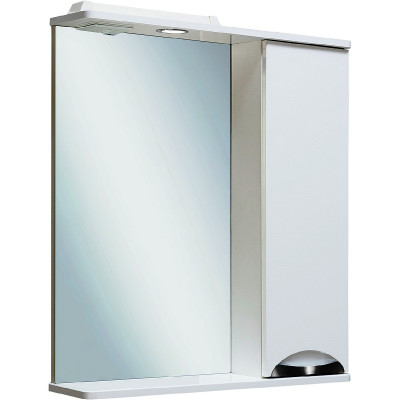 Зеркало со шкафчиком Runo Барселона 65 R 00000001036 с подсветкой белое прямоугольное