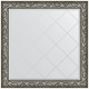 Зеркало настенное Evoform ExclusiveG 109х109 BY 4458 с гравировкой в багетной раме Византия серебро 99 мм  (BY 4458)