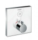 Термостатический смеситель для душа 15737400 Hansgrohe ShowerSelect Glass (белый хром)  (15737400)