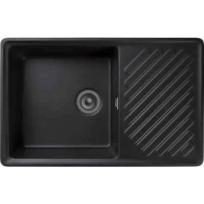 Мойка для кухни GranFest Quarz GF-ZL52 черная ис-ный мрамор прямоугольная