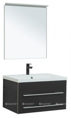 Комплект мебели для ванной Aquanet Верона 75 New черный матовый (00281105)