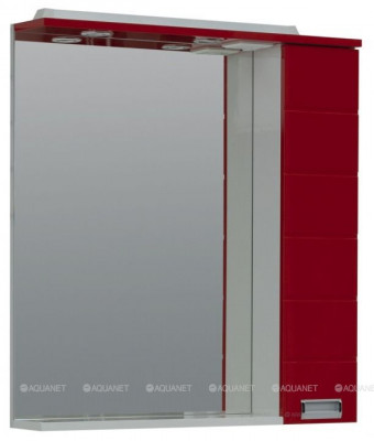 Зеркало-шкаф в ванную Aquanet Сити 85 белый, красный (00170561)