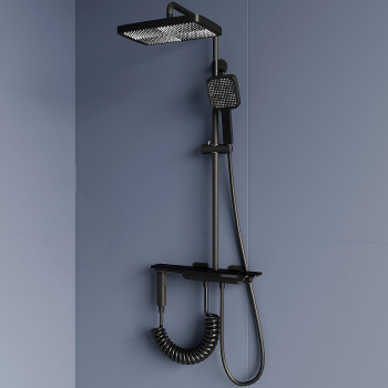 Душевая система RGW Shower Panels SP-35B 51140135-04 с термостатом черная матовая 2 режима
