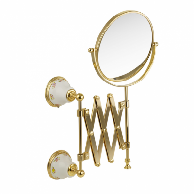 MIGLIORE Provance 17695 зеркало оптическое пантограф настенное, керамика с декором/золото