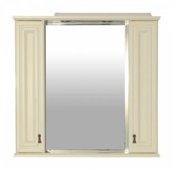 Misty Лувр 85 Зеркало с 2мя шкафчиками, слоновая кость 85х85 (П-Лвр03085-10142Ш)